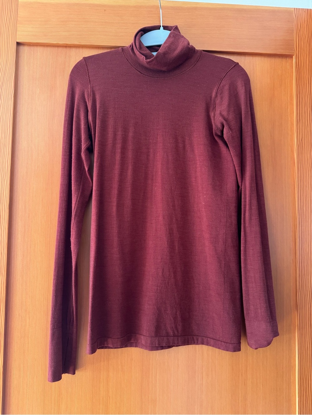 Women's Rust-colored Long-Sleeve Turtleneck Top